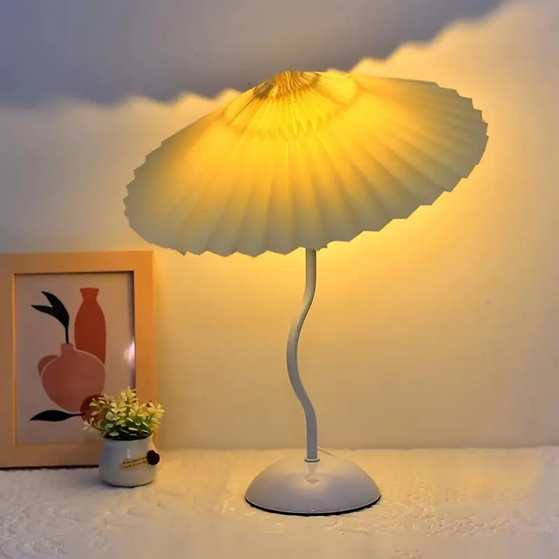 Harp Pleated Table Lamp for Modern Living Room Decor