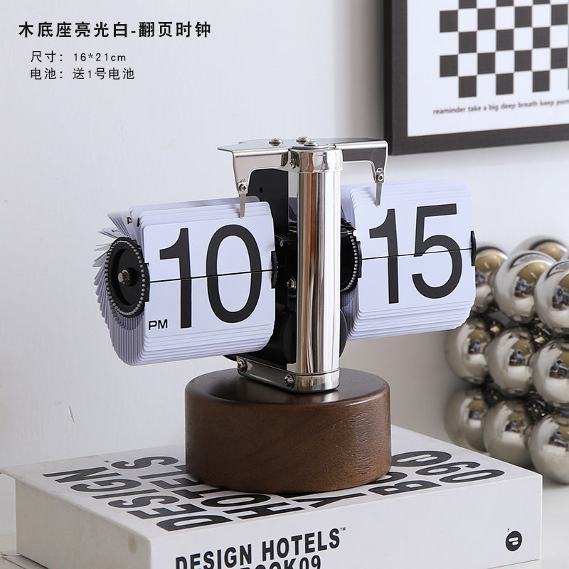 Minimalist Automatic Page Turning Clock for Home Decor