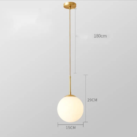 Glass Copper LED Bedside Chandelier