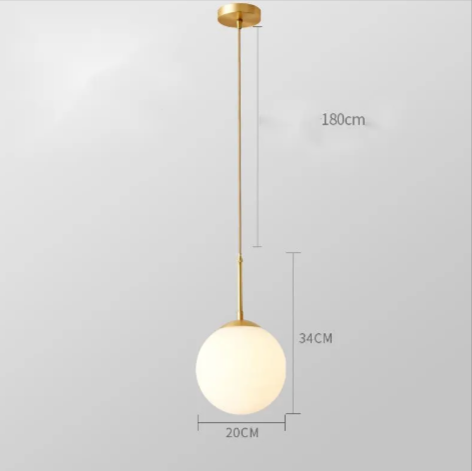 Glass Copper LED Bedside Chandelier