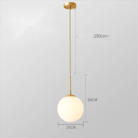 Glass Copper LED Bedside Chandelier