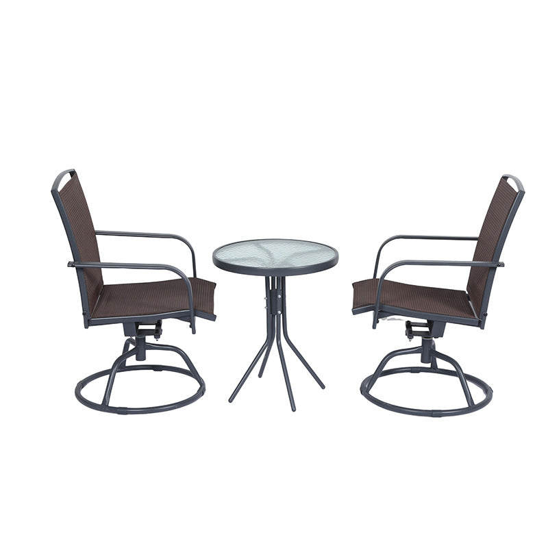 European Iron Art Table and Chair Set for Outdoors