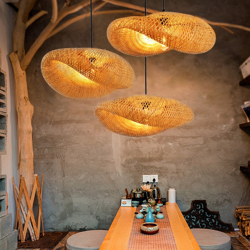 Bamboo Woven Pendant Light for Dining and Tea Rooms