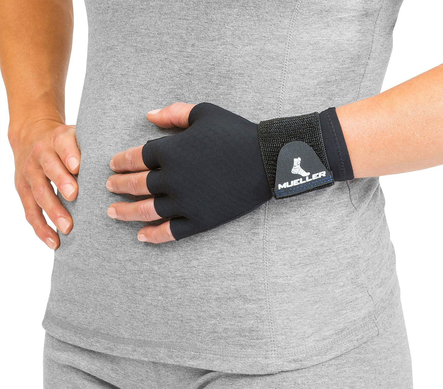 MUELLER Sports Medicine Arthritis Compression Glove Hand and Wrist Support Fits Right or Left Hand for Men and Women Black L/XL Large-X-Large