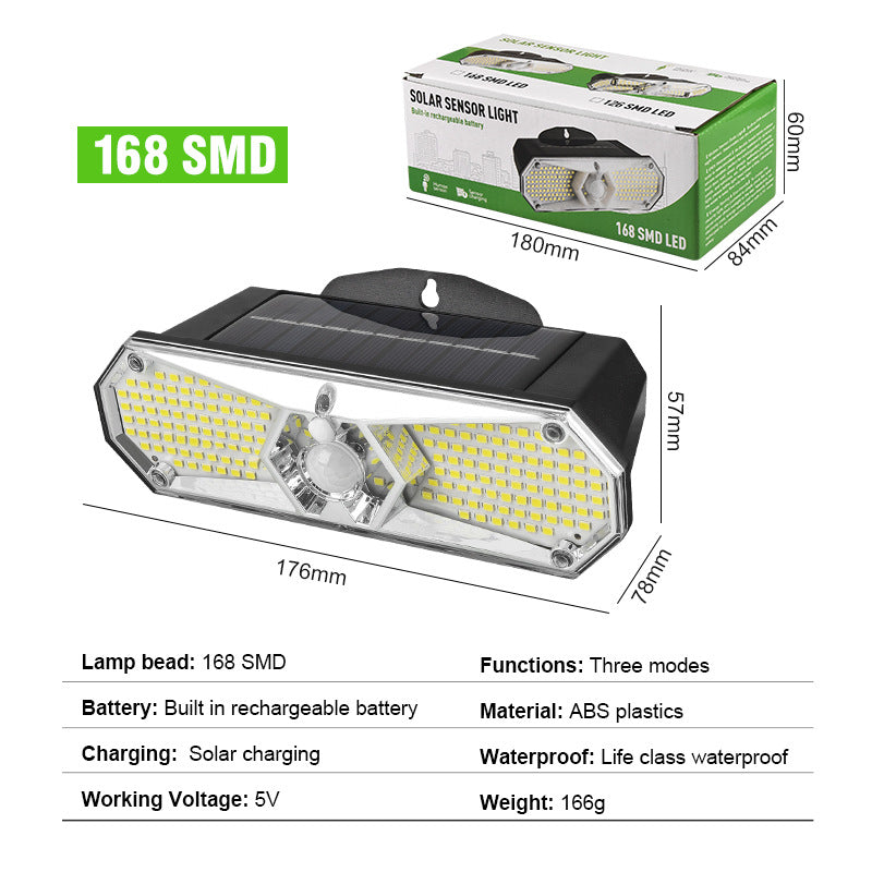 Solar Wall Light with Human Body Induction and 126 LEDs