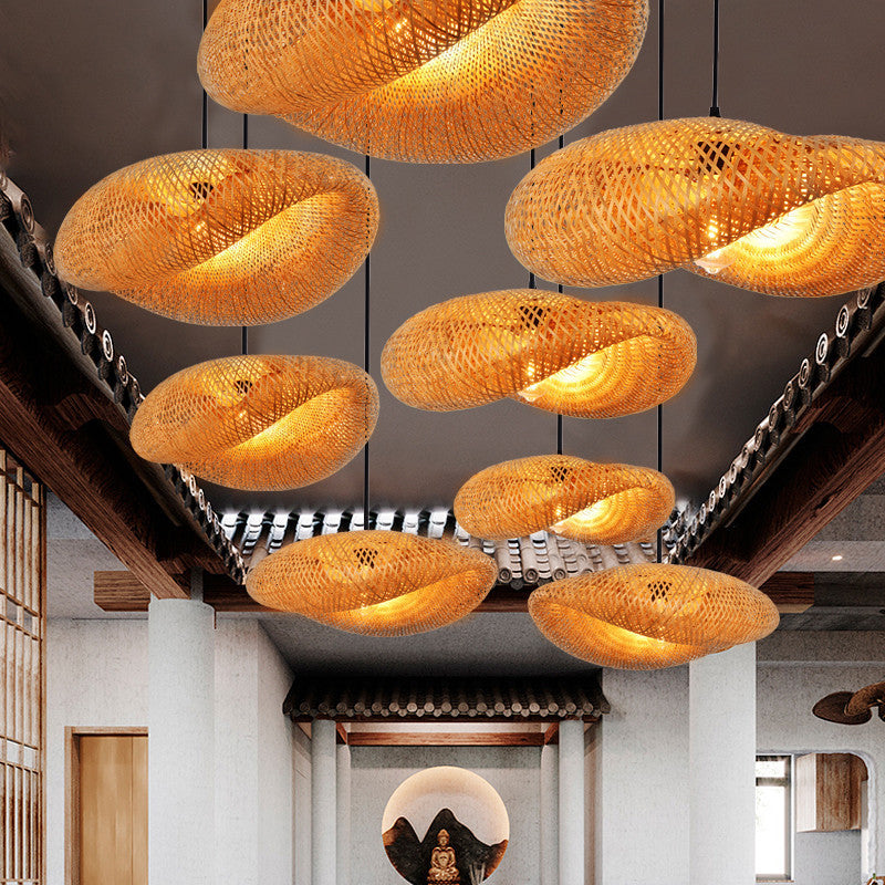 Bamboo Woven Pendant Light for Dining and Tea Rooms