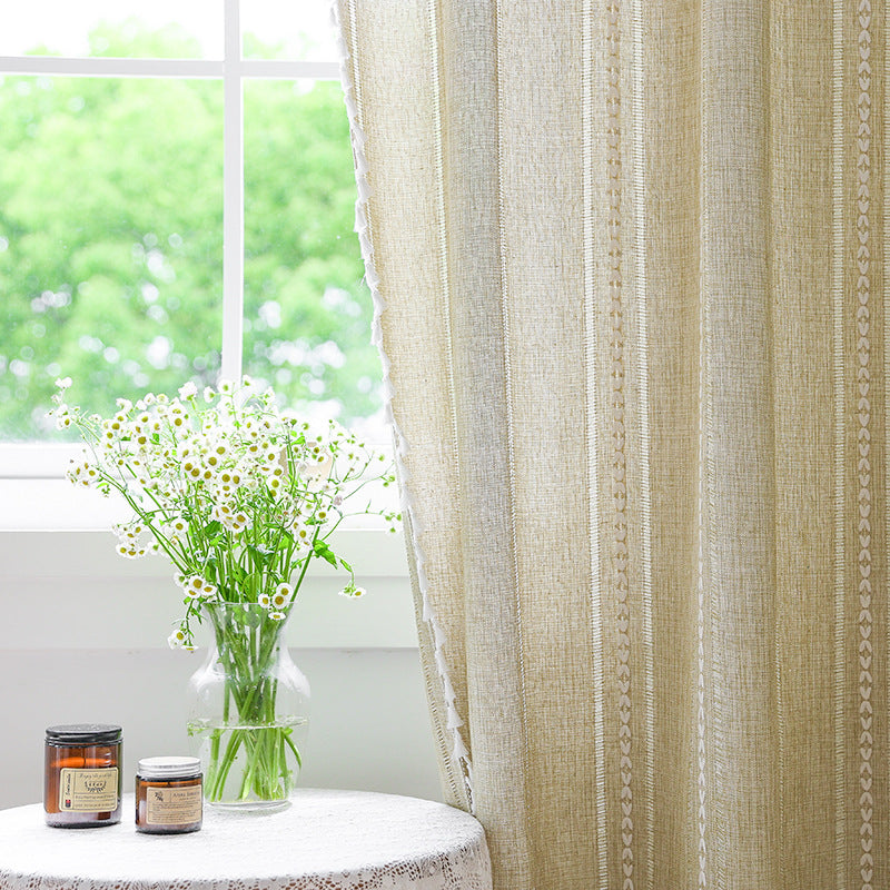 Faux Cotton Linen Semi-Blackout Curtains