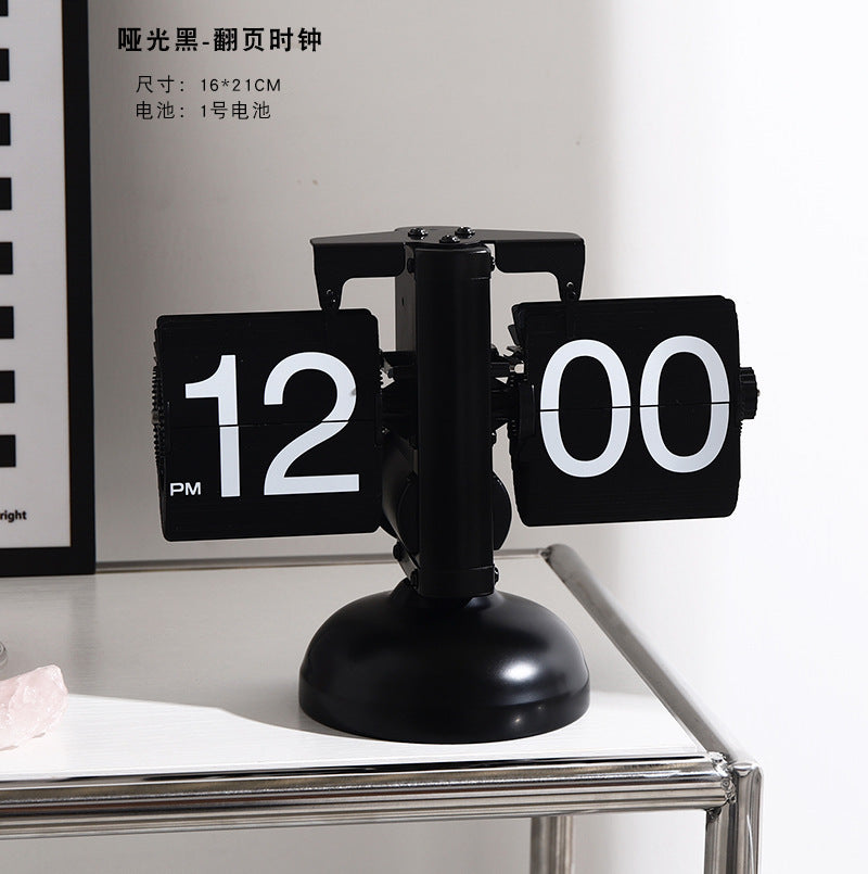 Minimalist Automatic Page Turning Clock for Home Decor