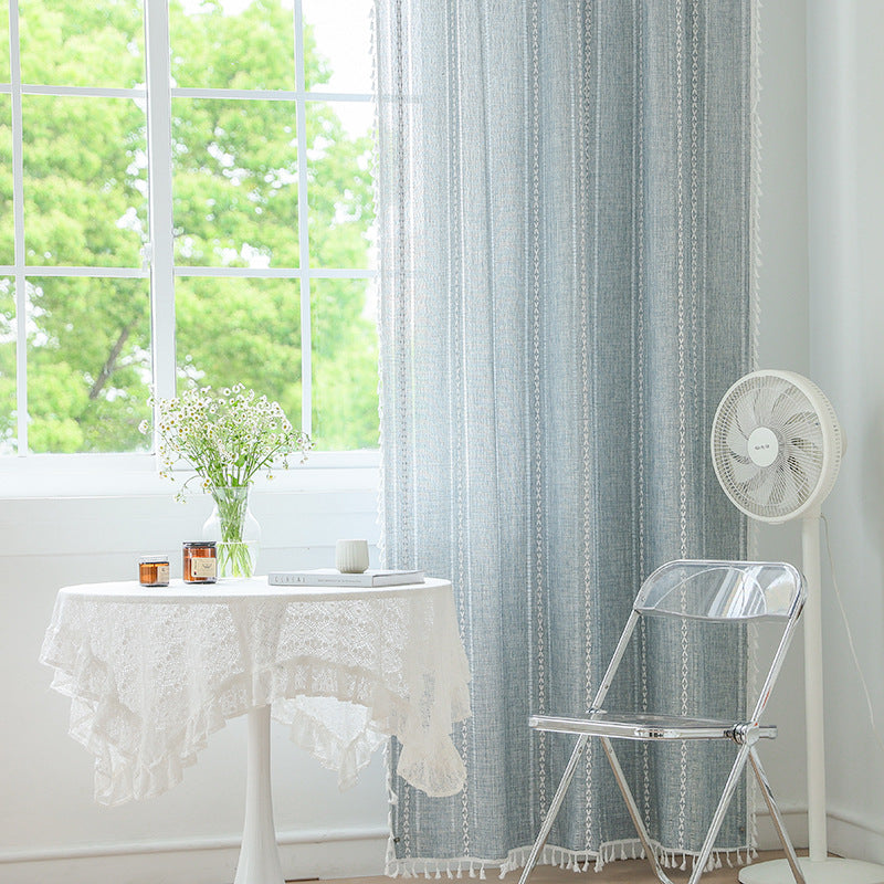 Faux Cotton Linen Semi-Blackout Curtains