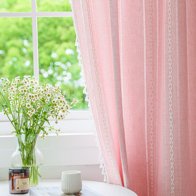 Faux Cotton Linen Semi-Blackout Curtains