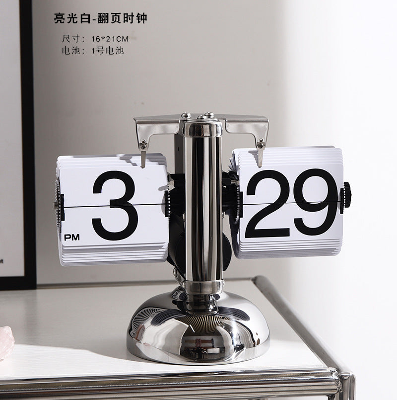 Minimalist Automatic Page Turning Clock for Home Decor