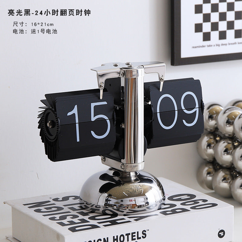 Minimalist Automatic Page Turning Clock for Home Decor